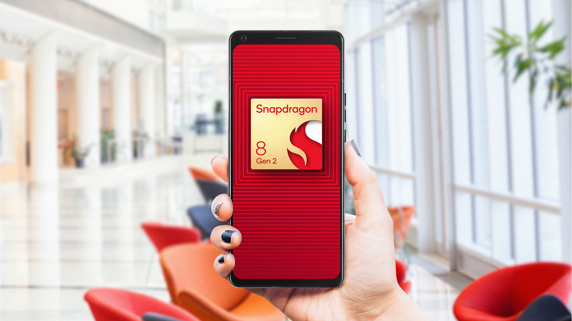 Snapdragon 8 Gen 2 reference phone in hand